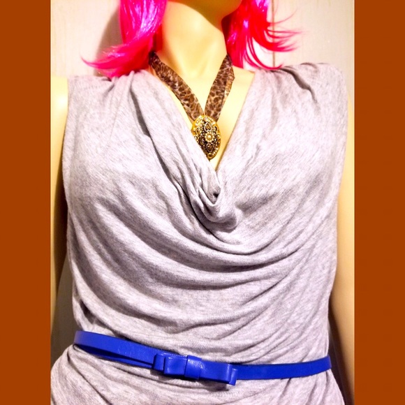 Maurices Light Gray Sleeveless Softest Rayon Draped Tunic Top - Picture 3 of 6